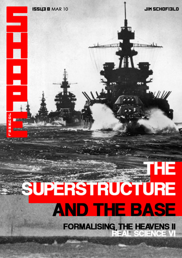 Issue 8 of SHAPE journal featuring articles on The Superstructure and the Base and Formalising The Heavens